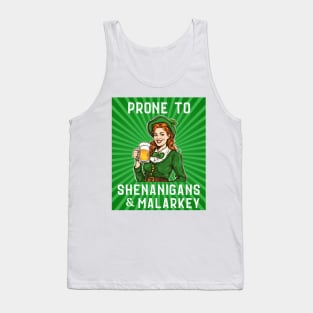 Shenanigans & Malarkey St Patrick's Day Red Head Leprechaun Tank Top